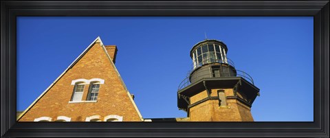 Framed Low angle view of a lighthouse, Block Island, Rhode Island, USA Print