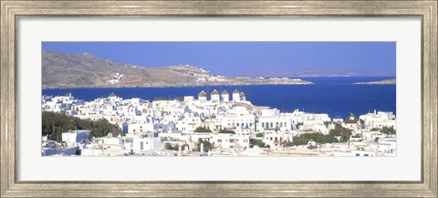 Framed Aerial View of Mykonos, Greece Print