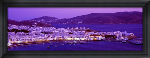 Framed Mykonos at Dusk, Greece Print