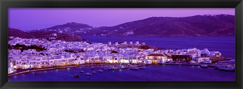 Framed Mykonos at Dusk, Greece Print