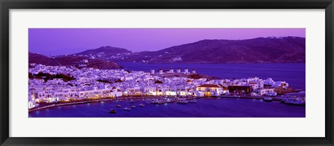 Framed Mykonos at Dusk, Greece Print