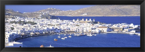 Framed Mykonos Harbor, Greece Print