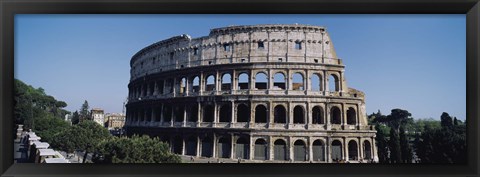 Framed Facade Of The Colosseum, Rome, Italy Print