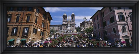 Framed Low angle view of tourist on steps, Spanish Steps, Rome, Italy Print
