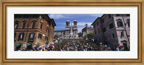 Framed Low angle view of tourist on steps, Spanish Steps, Rome, Italy Print