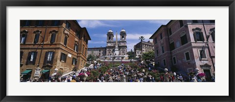 Framed Low angle view of tourist on steps, Spanish Steps, Rome, Italy Print