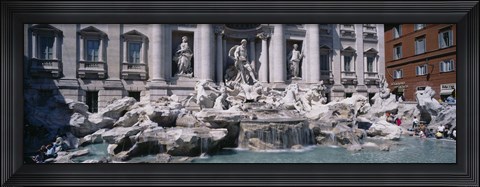 Framed Fountain in front of a building, Trevi Fountain, Rome, Italy Print