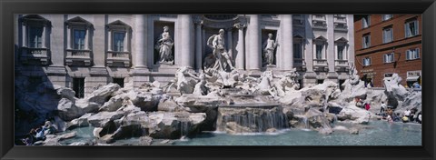 Framed Fountain in front of a building, Trevi Fountain, Rome, Italy Print