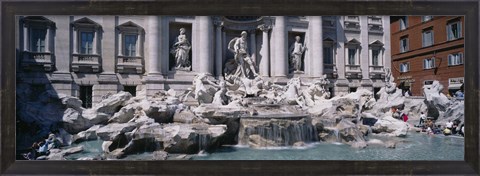 Framed Fountain in front of a building, Trevi Fountain, Rome, Italy Print