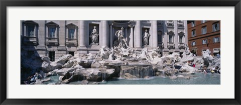 Framed Fountain in front of a building, Trevi Fountain, Rome, Italy Print