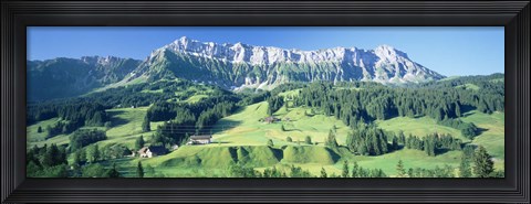 Framed Switzerland, Emmental, High angle view of a farmland Print