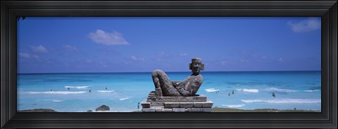 Framed Chac Mool Altar, Cancun, Mexico Print