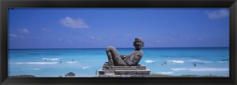 Framed Chac Mool Altar, Cancun, Mexico Print