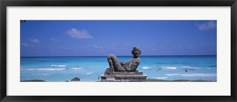 Framed Chac Mool Altar, Cancun, Mexico Print