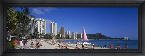 Framed Waikiki Beach Oahu Island HI USA Print