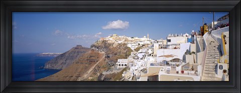 Framed City on a cliff, Santorini, Cyclades Islands, Greece Print
