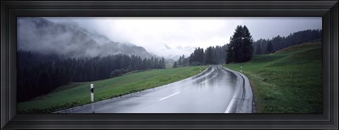 Framed Wet highway passing through a forest, Austria Print
