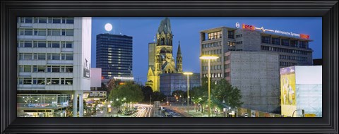 Framed Buildings Lit Up At Night, Berlin, Germany Print