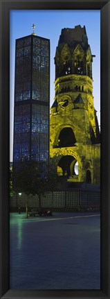 Framed Tower of a church, Kaiser Wilhelm Memorial Church, Berlin, Germany Print