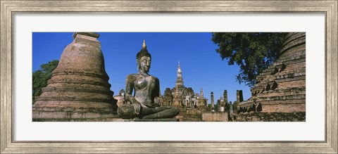 Framed Statue Of Buddha In A Temple, Wat Mahathat, Sukhothai, Thailand Print
