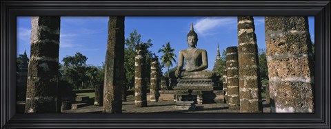 Framed Temple, Wat Mahathat, Sukhothai, Thailand Print