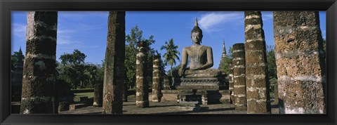 Framed Temple, Wat Mahathat, Sukhothai, Thailand Print