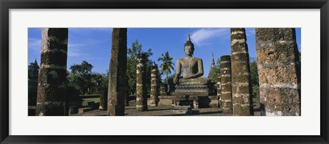 Framed Temple, Wat Mahathat, Sukhothai, Thailand Print