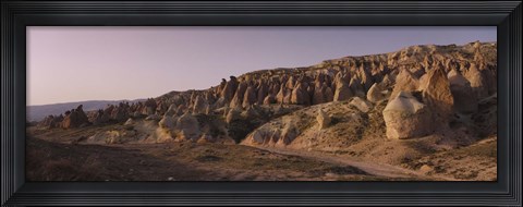 Framed Rock formations on a landscape, Cappadocia, Turkey Print