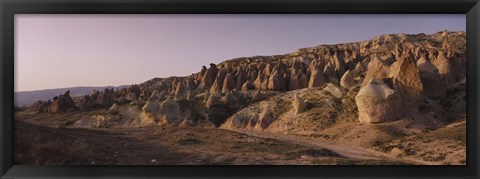 Framed Rock formations on a landscape, Cappadocia, Turkey Print