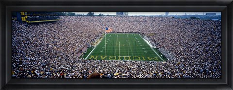 Framed University Of Michigan Football Game, Michigan Stadium, Ann Arbor, Michigan, USA Print