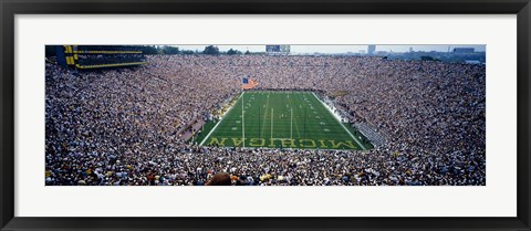 Framed University Of Michigan Football Game, Michigan Stadium, Ann Arbor, Michigan, USA Print