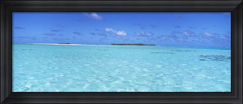 Framed Island in the ocean, Maina, Cook Islands Print
