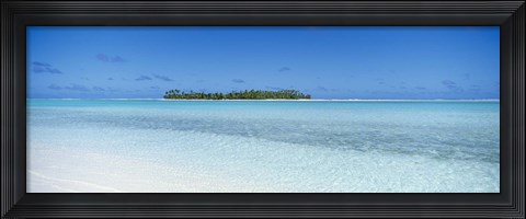 Framed Island in the ocean, Maina, Aitutaki, Cook Islands Print