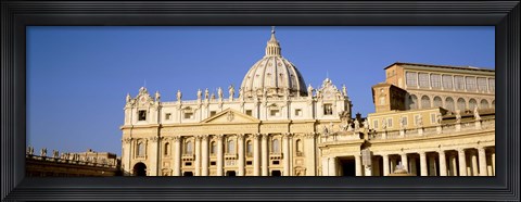 Framed Facade of a basilica, St. Peter&#39;s Basilica, St. Peter&#39;s Square, Vatican City, Rome, Lazio, Italy Print
