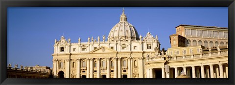 Framed Facade of a basilica, St. Peter&#39;s Basilica, St. Peter&#39;s Square, Vatican City, Rome, Lazio, Italy Print