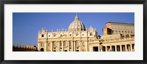 Framed Facade of a basilica, St. Peter&#39;s Basilica, St. Peter&#39;s Square, Vatican City, Rome, Lazio, Italy Print