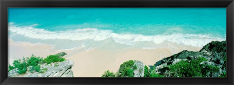 Framed Surf on the shore, Bermuda Print