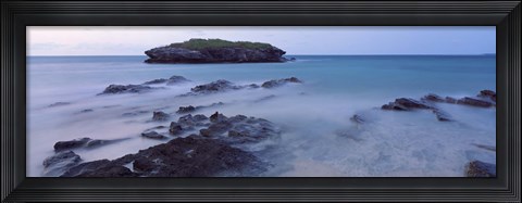 Framed Rock formations, Bermuda, Atlantic Ocean Print