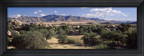 Framed Clouded Sky Over Arid Landscape, Dragoon Mountains, Texas Valley, Arizona, USA Print