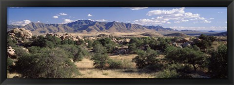 Framed Clouded Sky Over Arid Landscape, Dragoon Mountains, Texas Valley, Arizona, USA Print