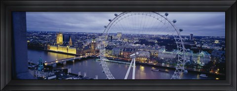 Framed Ferris wheel in a city, Millennium Wheel, London, England Print