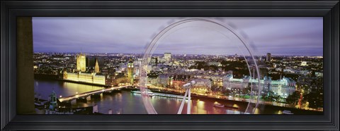 Framed High Angle View Of The Millennium Wheel, London, England, United Kingdom Print