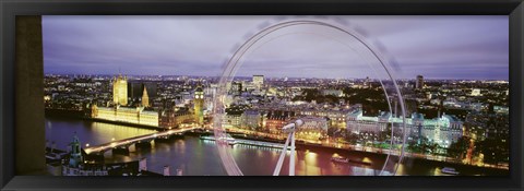 Framed High Angle View Of The Millennium Wheel, London, England, United Kingdom Print