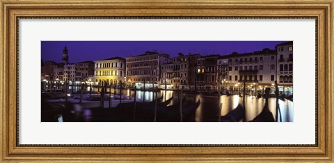 Framed Grand Canal at Night, Venice Italy Print