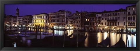 Framed Grand Canal at Night, Venice Italy Print