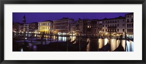 Framed Grand Canal at Night, Venice Italy Print