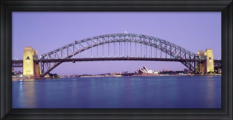 Framed Bridge across a sea, Sydney Harbor Bridge, Sydney, New South Wales, Australia Print