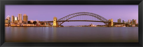 Framed Bridge at dusk, Sydney Harbor Bridge, Sydney, New South Wales, Australia Print