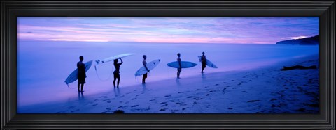 Framed Surfers on Beach Costa Rica Print