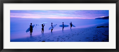 Framed Surfers on Beach Costa Rica Print